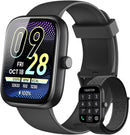 Smartwatch Relógio Inteligente, Tela HD de 1,83" Relógio Fitness com Alexa, 120 Esportes, Frequência Cardíaca e Monitoramento do Sono, IP68 à rova d'água, Compatível com Android iOS, 2 Pulseiras Preto